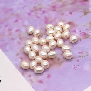 Natural freshwater rice-shaped cream white pearls for DIY jewelry making and earrings