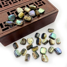 Polished iridescent abalone shell rectangle loose beads for DIY jewelry and necklaces