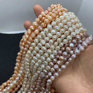 Natural freshwater baroque pearls in white pink and purple colors for DIY jewelry necklaces