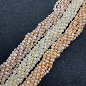 Natural freshwater baroque pearls in pink white and orange for DIY jewelry making