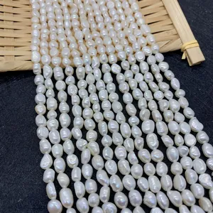 Perles d'Eau Douce Naturelles Grade A AA Baroque Irrégulier Blanc Perles en Vrac pour Fabrication de Bijoux DIY Collier Bracelet