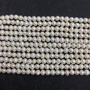 Plusieurs rangs de perles d'eau douce naturelles blanches pour la création de bijoux DIY