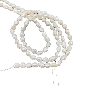 Brins de perles baroques blanches naturelles pour la création de bijoux DIY