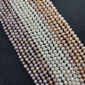 Natural Freshwater Pearl Loose Beads Irregular Round Beads For DIY Jewelry Making For Women White Pink Purple Pearls Gift