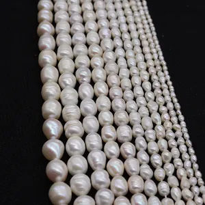 Natural white freshwater pearls in various sizes for DIY jewelry necklace making