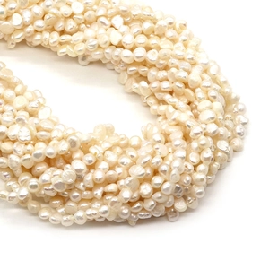 Irregular baroque freshwater white pearls with high luster for DIY jewelry making
