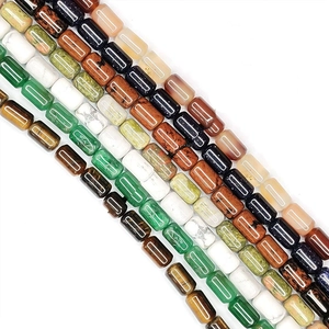 Perles Tube en Pierre Naturelle Pour Fabrication de Bijoux DIY Oeil de Tigre Turquoise Quartz Agate Perles en Vrac