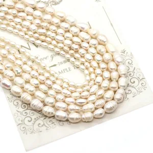 White Baroque freshwater pearls with iridescent luster in various sizes for DIY jewelry