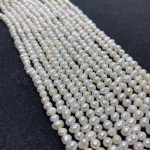 Natürliche weiße Süßwasserperlenstränge für DIY-Schmuck mit glänzendem Finish