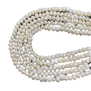 Natürliche weiße Süßwasserperlen für DIY-Schmuck mit elegantem Barock-Glanz-Finish