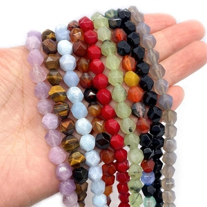 Cuentas de piedra natural facetadas en varios colores para joyería y pulseras DIY