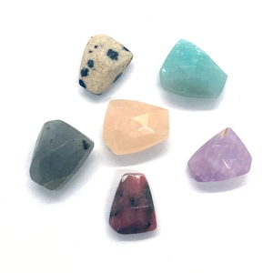 Faceted natural stones like amethyst and amazonite for DIY jewelry making