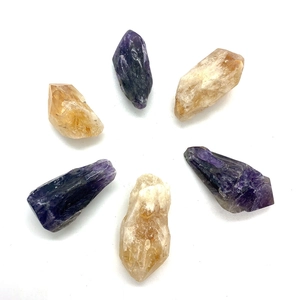 Pointes de cristal de quartz améthyste et citrine naturelles pour bijoux artisanaux
