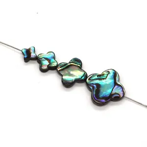 Natürliche Abalone-Muschelperlen in Kleeblatt-Form für DIY-Schmuck in verschiedenen Größen