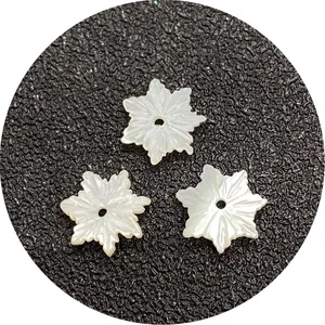 Natural white shell snowflake flower beads for DIY jewelry and handicraft accessories