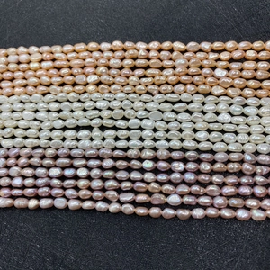 Natural freshwater irregular pearls in pink white and purple for DIY jewelry making