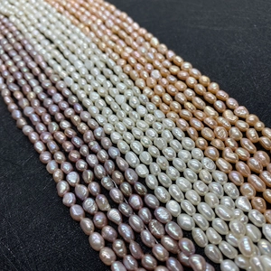 Natural freshwater baroque pearl beads in white, orange and purple for DIY jewelry making