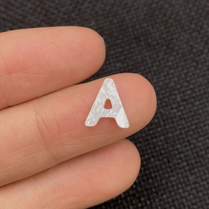 Natural white mother of pearl alphabet A bead for DIY necklace and jewelry making