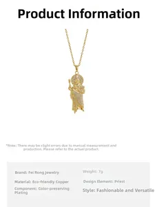 Macro detail of St. Jude gold pendant with sparkling white cubic zirconia micro-inlay