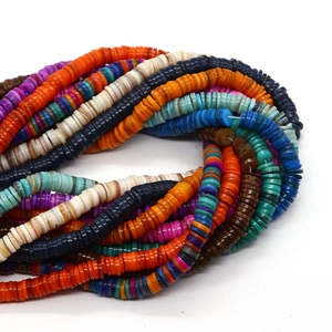 Perline Heishi colorate in conchiglia naturale per collane fai-da-te e bigiotteria
