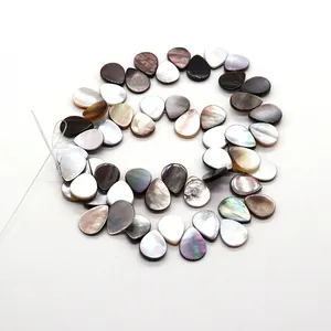 Natürliche Perlmuttschalen in Tropfenform mit Perlmuttglanz für DIY-Schmuck