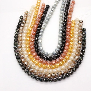 Faceted natural shell mosaic beads in multiple colors for DIY jewelry making