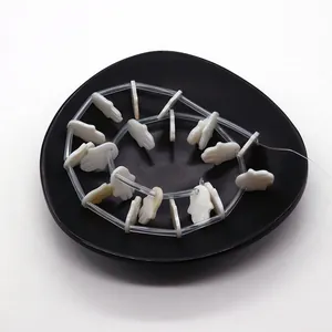 Natural white freshwater shell beads in Hamsa hand shape for DIY jewelry making