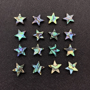 Natural abalone shell star beads with rainbow iridescent luster for DIY jewelry making