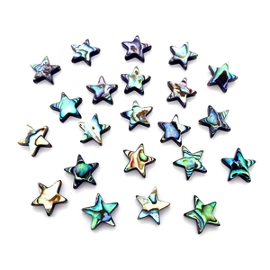 Natural abalone shell star beads with rainbow texture for DIY jewelry and necklaces