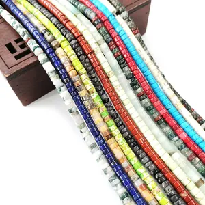 Natural Stone Heishi Beads Round Flat Spacer Beads DIY Jewelry Making Accessories For Necklace Bracelet Handicrafts DIY