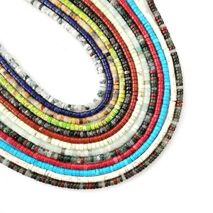 Natural multi-colored 2x4mm Heishi spacer beads for DIY jewelry making necklaces