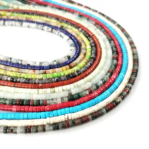Natural watermelon crystal heishi beads in various colors for DIY jewelry necklaces