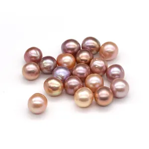 Natural freshwater loose pearls 11-12mm in purple and metallic tones for jewelry DIY