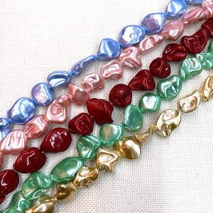 Irregular baroque shell beads in vibrant colors for DIY necklace jewelry making