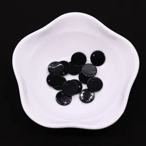 Pendentifs ronds en nacre noire polie avec trou supérieur pour la création de bijoux DIY