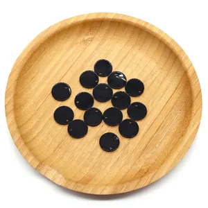 Pendentifs ronds de 15mm en nacre noire avec trou pour création de bijoux DIY