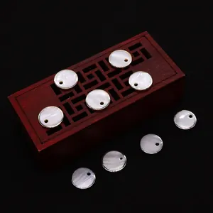 Pendentifs Ronds en Coquille Naturelle 15mm Nacre Breloques Bordure Métallique Pour Création Bijoux DIY Accessoires Collier