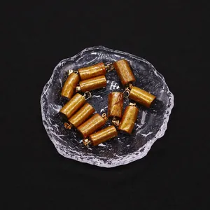 Golden synthetic coral cylinder pendants 10x22mm for DIY jewelry making accessories