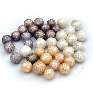Natural 12-15mm round freshwater dragon scale pearls in white, purple and orange tones
