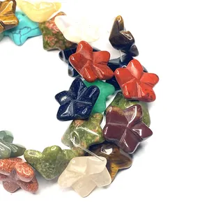 Sternförmige Natursteinperlen in verschiedenen Farben für DIY Schmuck und Halsketten