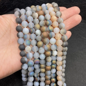 Macro detail of dragon vein patterned agate beads for DIY jewelry making and bracelets