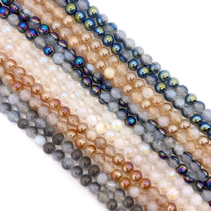 Natuursteen Drakenader Agaat Ronde Losse Kralen Gegalvaniseerde Crackle Kralen Voor DIY Sieraden Maken Armband Ketting
