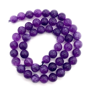 Natürliche lila Amethyst Rundperlen für DIY-Schmuckherstellung und Halsketten
