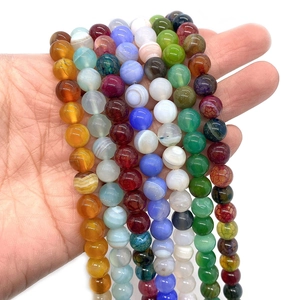 Kleurrijke zijde-agaat kralen in 6-10mm ronde vorm voor DIY-sieraden en halskettingen