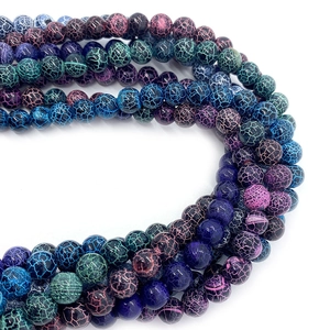 Kleurrijke drakenader agaat ronde kralen voor DIY sieraden maken van kettingen en armbanden