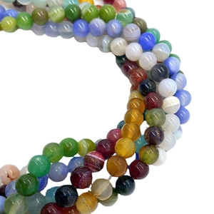 Gepolijste 6-10mm kleurrijke agaatstenen kralen voor DIY sieraden en halskettingen