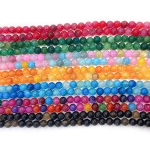 Mixed color dragon vein agate beads with cracked texture for DIY jewelry making