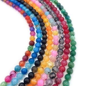 Colorful dragon vein agate stone beads for DIY jewelry making necklace accessories