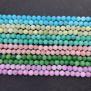 Polierte 6mm-10mm Natursteinperlen in verschiedenen Farben für DIY-Schmuckherstellung