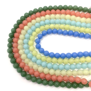 Multi-colored 6-10mm luminous chalcedony round beads for DIY jewelry making